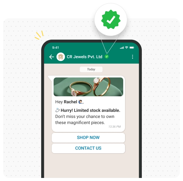 <span>Flaunt Verified Green Tick Badge</span> With WhatsApp Business API